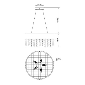 Люстра Lucia Tucci Fabian 1554.5 gold leaf-1