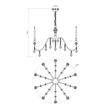 Люстра Lucia Tucci Maya 4450.10 chrome-1