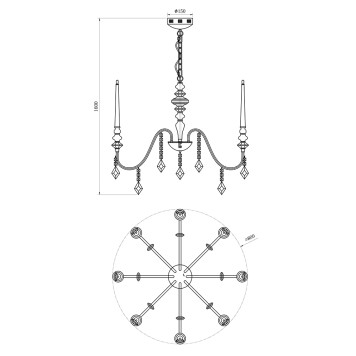 Люстра Lucia Tucci Maya 4450.8 chrome-1