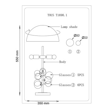 Лампа настольная Lucia Tucci Tous T1690.1-1