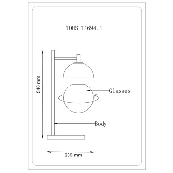 Лампа настольная Lucia Tucci Tous T1694.1-1