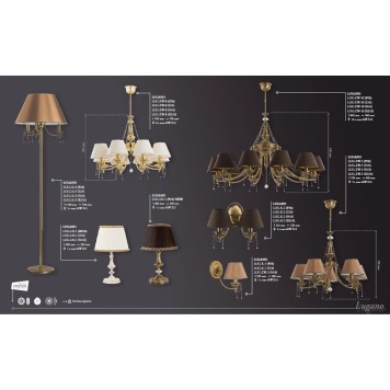 Торшер Kutek Lugano LUG-LS-3(P/A)-2