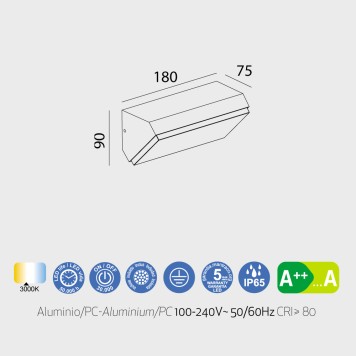 Уличный настенный светильник Mantra Solden 7070-2