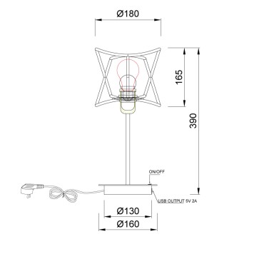 Лампа настольная Mantra Polinesia 7134-5