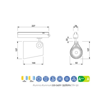 Трековый светильник Mantra Ipsilon 7317-10