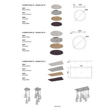 Потолочное основание для крепления подвесов Mantra Elsa 8272-10