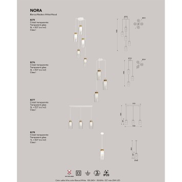 Лампа настольная Mantra Nora 8401-12