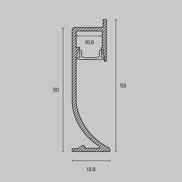 Профиль плинтус для светодиодной ленты Maytoni Led Strip ALM-5314-S-2M-6