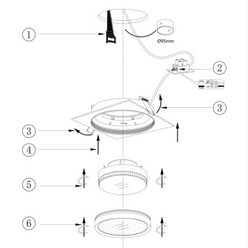 Светильник точечный Maytoni Hoop DL086-GX53-SQ-B-6