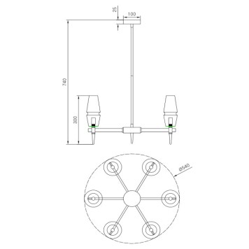 Люстра Maytoni Lita H002PL-06G-1