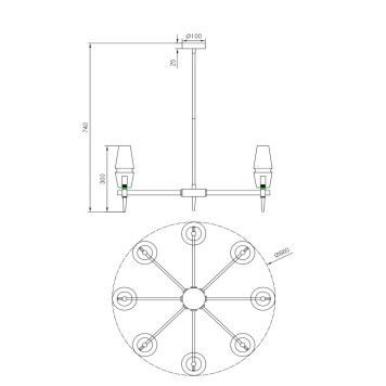 Люстра Maytoni Lita H002PL-08G-1