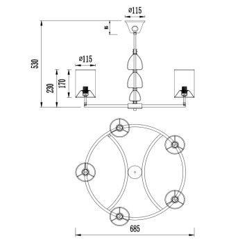 Светильник потолочный Maytoni Armony H010PL-05N-1