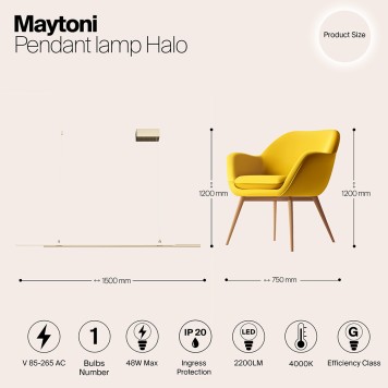 Люстра Maytoni Halo MOD005PL-L36BSK-5