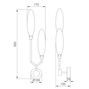 Бра Maytoni Ventura MOD012WL-02G-3