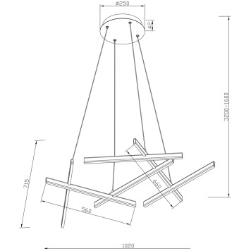 Люстра Maytoni Line MOD016PL-L80WK-2