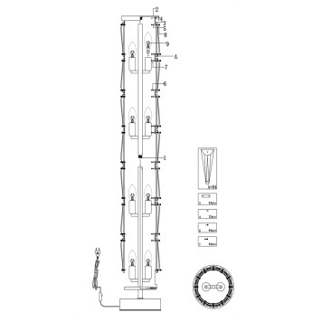 Торшер Maytoni Puntes MOD043FL-08G-2