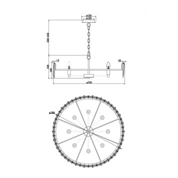 Люстра Maytoni Puntes MOD043PL-08G-3