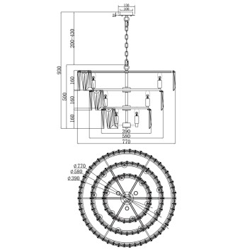 Люстра Maytoni Puntes MOD043PL-18G-7
