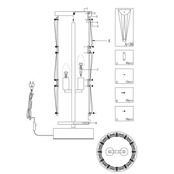 Лампа настольная Maytoni Puntes MOD043TL-02CH-2