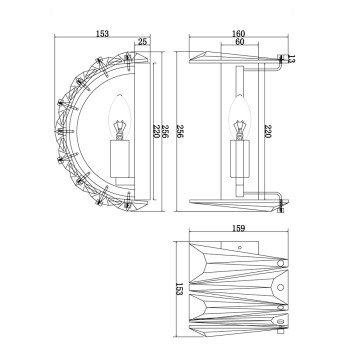 Бра Maytoni Puntes MOD043WL-01G-3