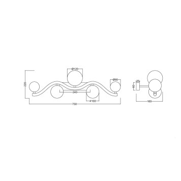 Бра Maytoni Uva MOD059WL-05G-3