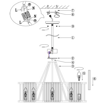 Люстра Maytoni Solar MOD087PL-08G-3