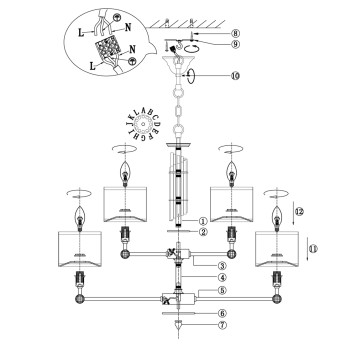 Люстра Maytoni Alloro MOD088PL-15BS-7