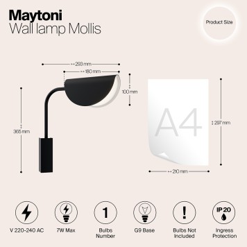 Бра Maytoni Mollis MOD126WL-01B-8