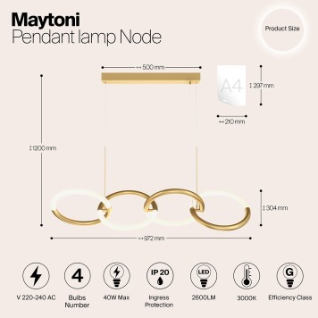 Люстра Maytoni Node MOD165PL-L40G3K-4