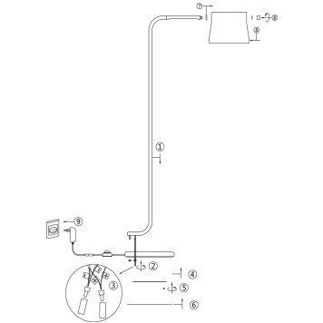Торшер Maytoni Cabaret MOD170FL-L8BS3K-8