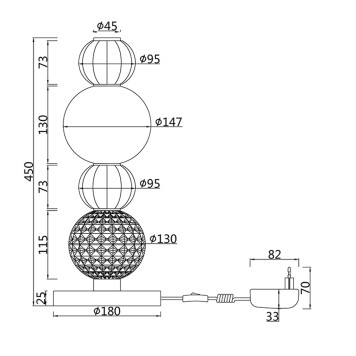 Лампа настольная Maytoni Collar MOD301TL-L18CH3K-9