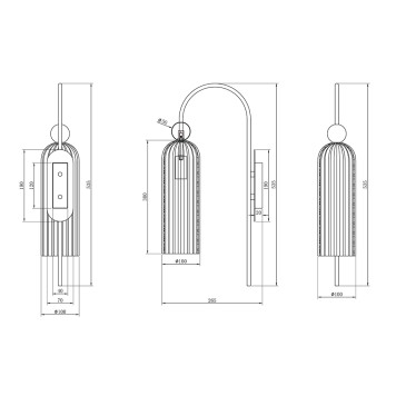 Бра Maytoni Antic MOD302WL-01GR-4