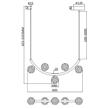 Люстра Maytoni Ambre MOD331PL-L12BS3K-5