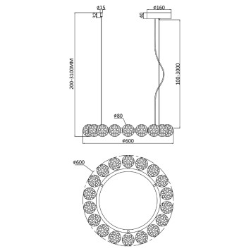 Люстра Maytoni Ambre MOD331PL-L32BS3K-6