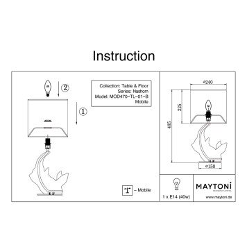 Лампа настольная Maytoni Nashorn MOD470-TL-01-B-4