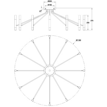 Светильник потолочный Maytoni Vigo MOD620CL-24B-5