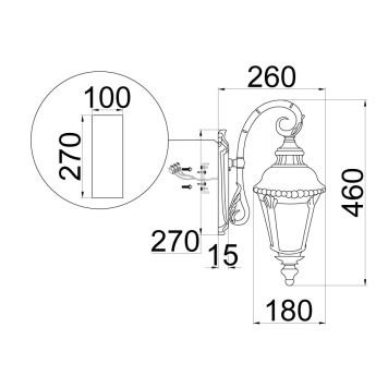 Уличный настенный светильник Maytoni Goiri O029WL-01BZ-2