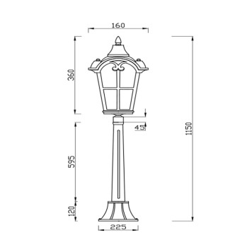 Уличный фонарь Maytoni Albion O413FL-01GB1-3