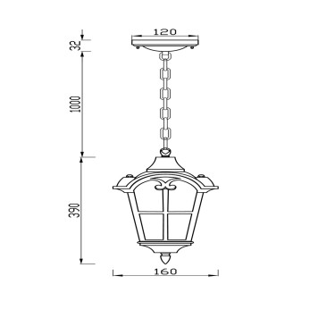 Уличный потолочный светильник Maytoni Albion O413PL-01BZ-1