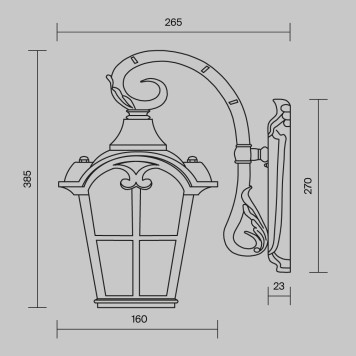 Уличный настенный светильник Maytoni Albion O413WL-01BZ-9