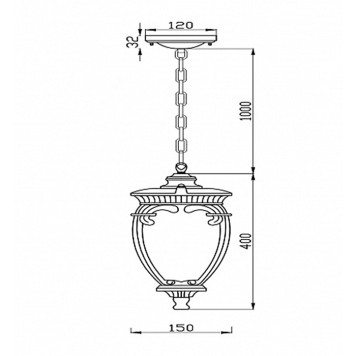 Уличный потолочный светильник Maytoni Fleur O414PL-01BZ-1