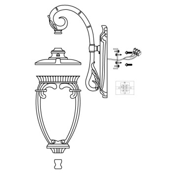 Уличный настенный светильник Maytoni Fleur O414WL-01BZ-1