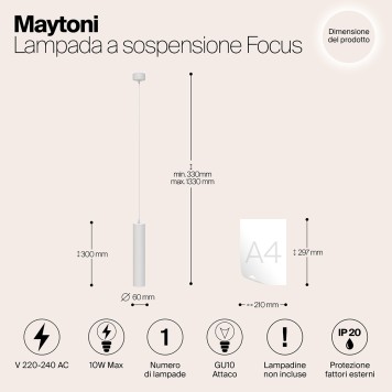 Люстра Maytoni Focus P075PL-01W-11