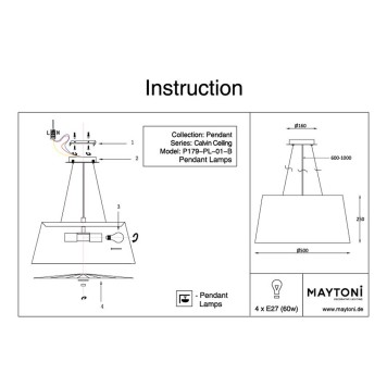 Люстра Maytoni Calvin Ceiling P179-PL-01-B-7
