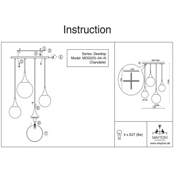 Люстра Maytoni Dewdrop P225-PL-150-N-7