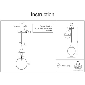 Люстра Maytoni Dewdrop P225-PL-200-N-8