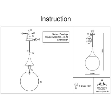 Люстра Maytoni Dewdrop P225-PL-400-N-6