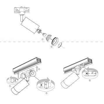 Трековый светильник Maytoni Trinity Focus TR028-3-GU10-W-5