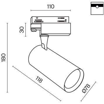 Трековый светильник Maytoni Trinity Vuoro TR029-3-10W3K-W-B-8