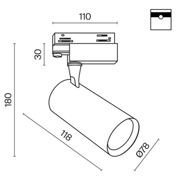 Трековый светильник Maytoni Trinity Vuoro TR029-3-10W4K-W-B-8